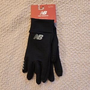 New Balance Men's Onyx Black Grid Fleece Touch-Tip Gloves Size L/XL(9-10)